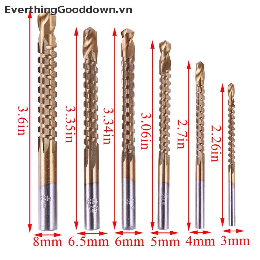 Everthinggooddown Set 6 Mũi Khoan hss Phủ Titan