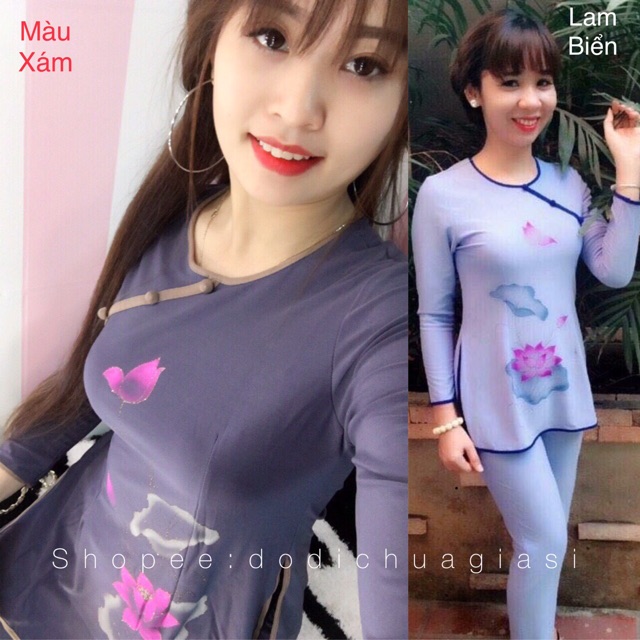 Đồ Lam Đi Chùa # Thun Tròn Viền Vẽ # Đồ Bộ Nữ # Quần Áo