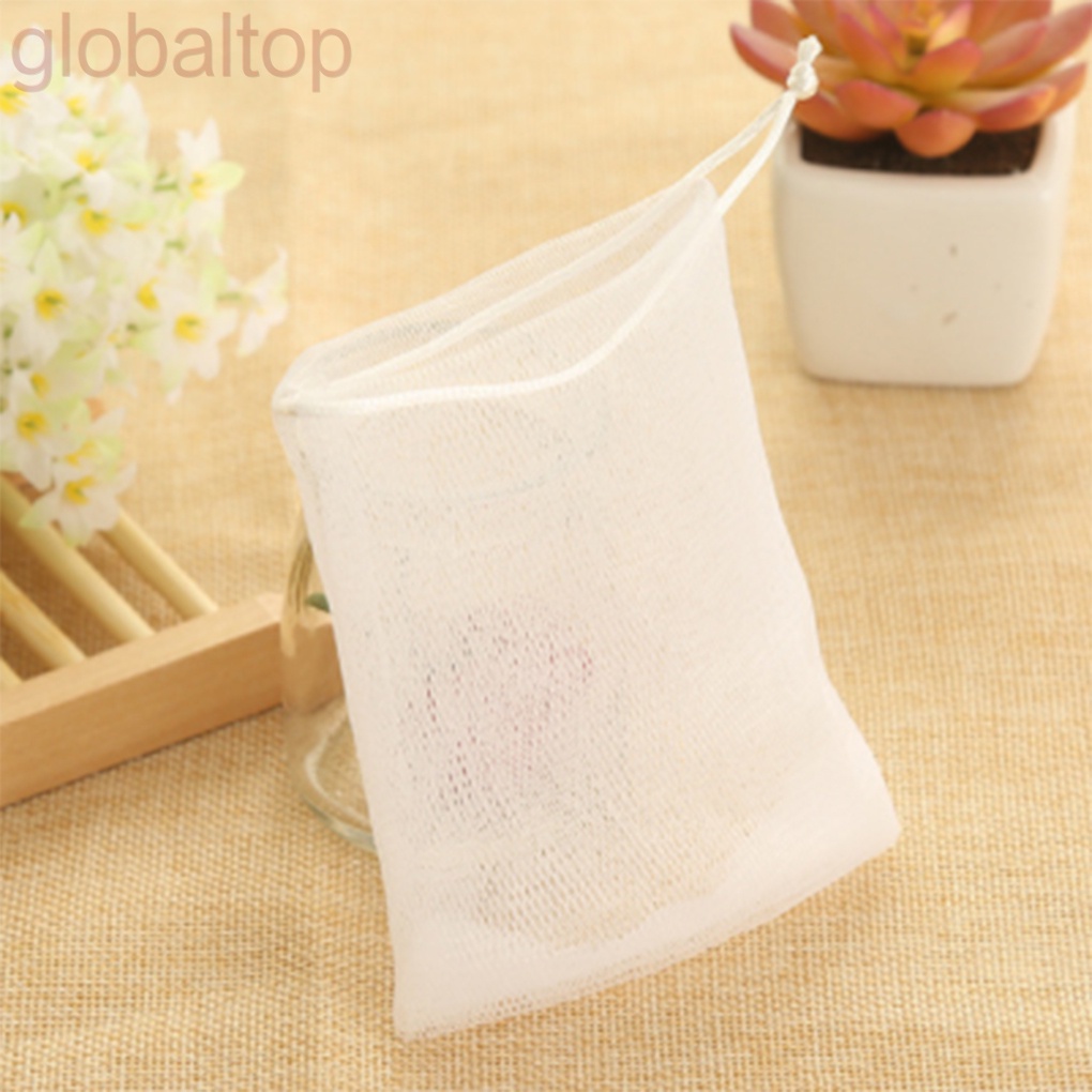 Túi lưới đựng xà phòng bằng nhựa 2 lớp làm thủ công có dây treo tiện dụng