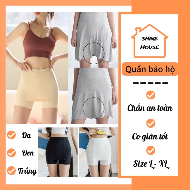 Quần bảo hộ mặc váy có chắn an toàn, thiết kế 2 lớp chống lộ, giữ form váy, co giãn tốt