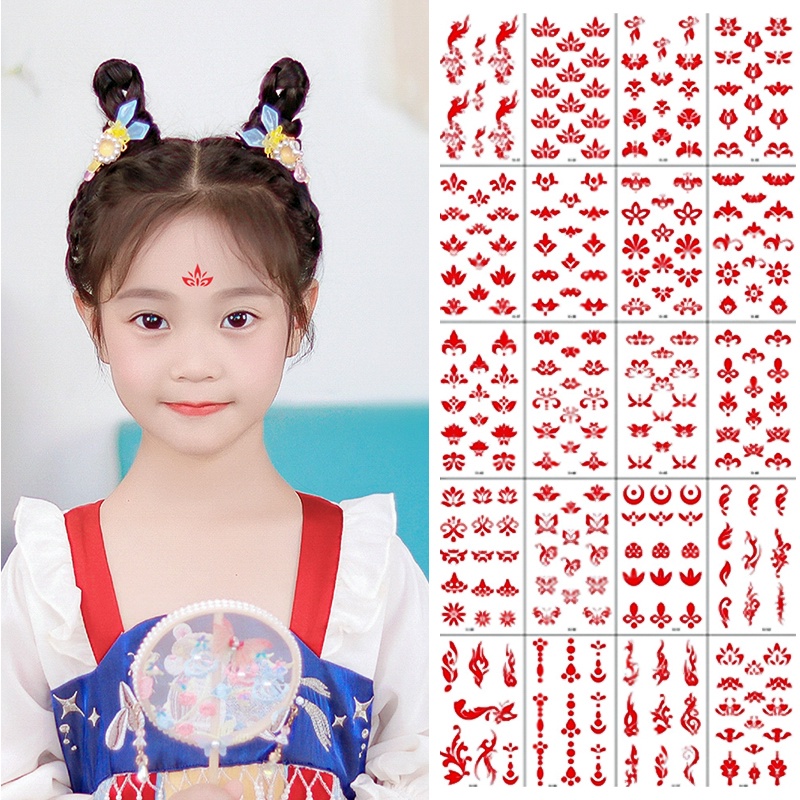 Hình Xăm Dán Trang Trí Trán Phong Cách Trung Hoa Cổ Đại