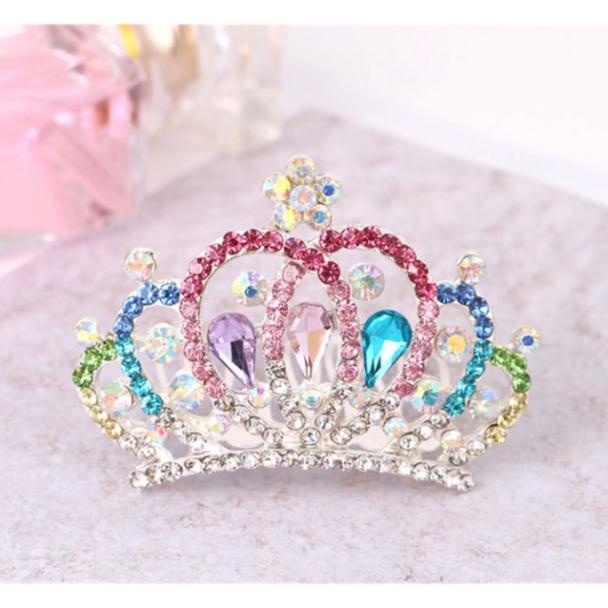 Cài tóc vương miệng đính hạt lấp lánh