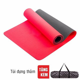 Thảm tập yoga tpe cao cấp 2 lớp dày 6mm - miễn phí ship - miễn phí ship