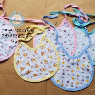 (0-3M) YẾM CỘT DÂY COTTON TRẮNG IN - HOTGA (katydang)