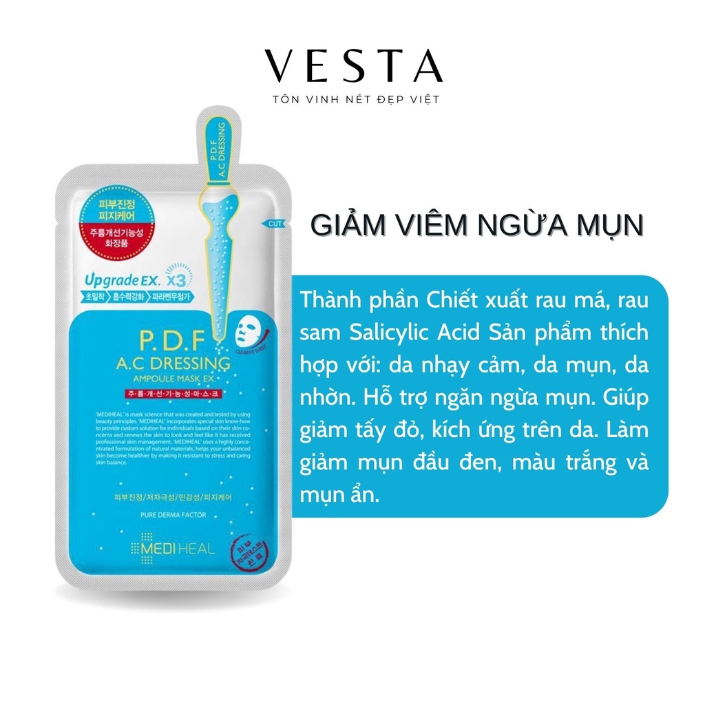 Mặt Nạ Giấy Mediheal Dưỡng Ẩm Trắng Da Chống Lão Hoá Giảm Mụn Cấp Ẩm Hàn Quốc 24ml