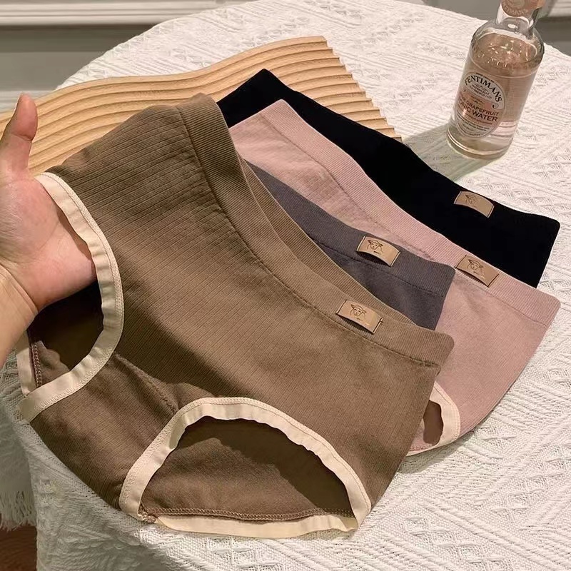 Quần Lót Cotton Không Đường May Lưng Vừa Cỡ Lớn Thoáng Khí Dễ Thương Cho Nữ