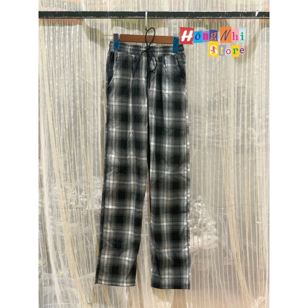 QUẦN SỌC CARO UNISEX QUẦN BAGGY CARO LƯNG THUN PLAID PANTS CAO CẤP - MM