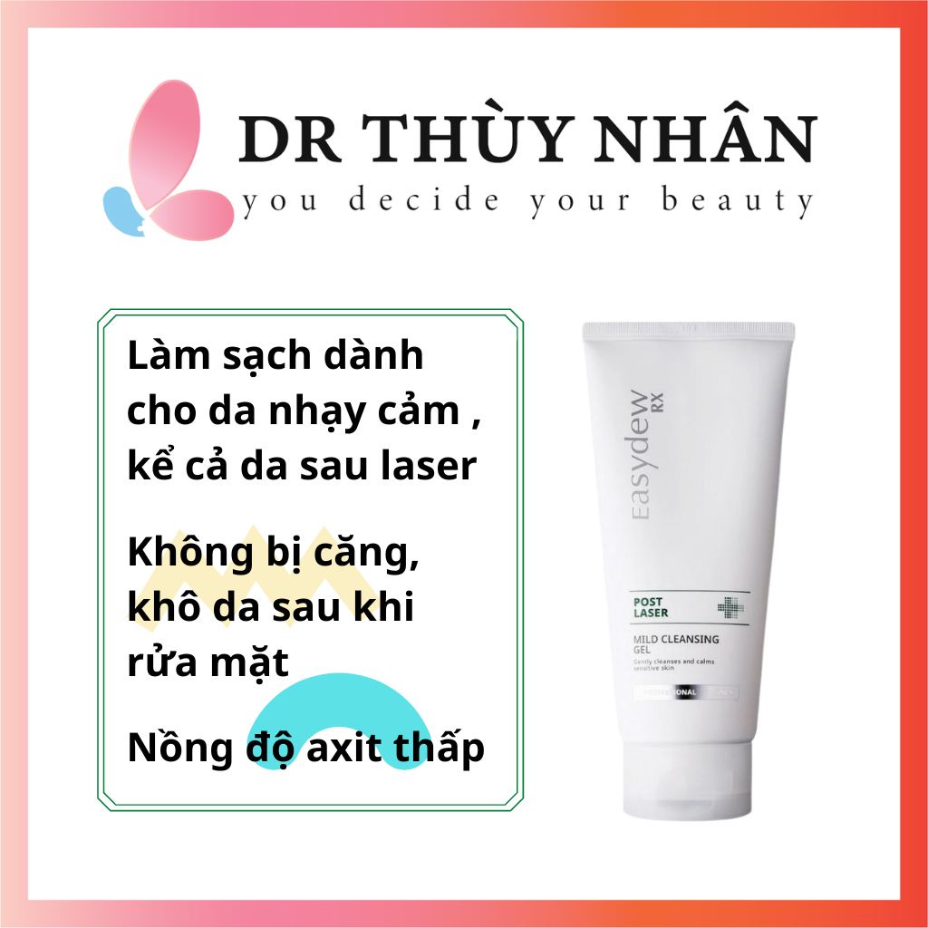 Sữa Rửa Mặt Easydew Rx Dạng Gel Dịu Nhẹ Dành Cho Da Nhạy Cảm Post Laser Mild Cleansing Gel 150ml