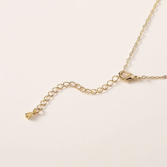 Vòng cổ SEAGLOCA mạ vàng 14k mặt vuông nhỏ phong cách sang trọng