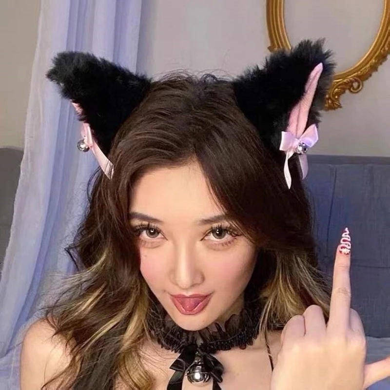 1 Cặp Kẹp Tóc Hình Tai Mèo Dễ Thương Phong Cách Lolita