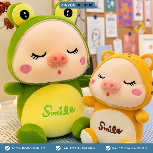 Gấu bông heo Smile nhồi bông êm mịn dễ thương cao cấp ZinZon