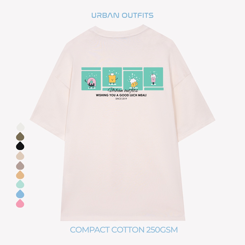 Áo Thun Tay Lỡ Form Rộng URBAN OUTFITS  ATO103 Local Brand In GOOD LUCH MEAL ver 2.0 Chất Vải 100% Compact Cotton 250GSM