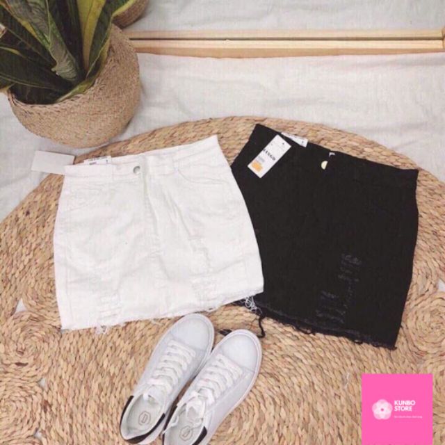 Chân váy jean rách[ có quần trong] cao cấp, bao dáng | BigBuy360 - bigbuy360.vn