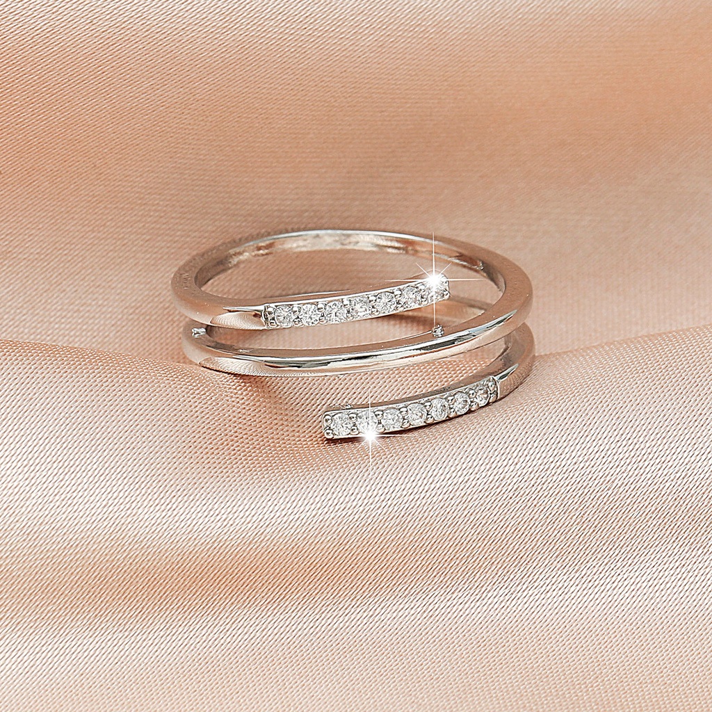 Nhẫn Đeo Tay Kim Loại Nhiều Lớp Đính Đá Thời Trang Cho Nữ