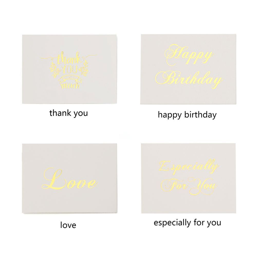 Set 100 Tấm Thiệp Mời Sinh Nhật / Đám Cưới Mini Dập Nổi Họa Tiết Chữ Thank You Diy