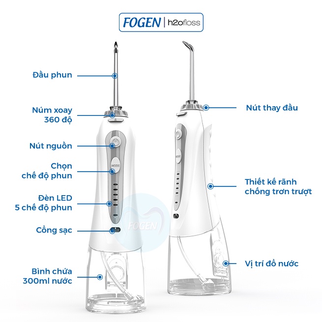 Máy Tăm Nước Cầm Tay FOGEN HF-9 Hàng Nội Địa Trung