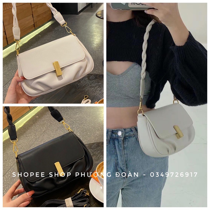 [XẢ KHO SỐC] Túi kẹp nách Dây Xoắn size 23cm da mềm đẹp