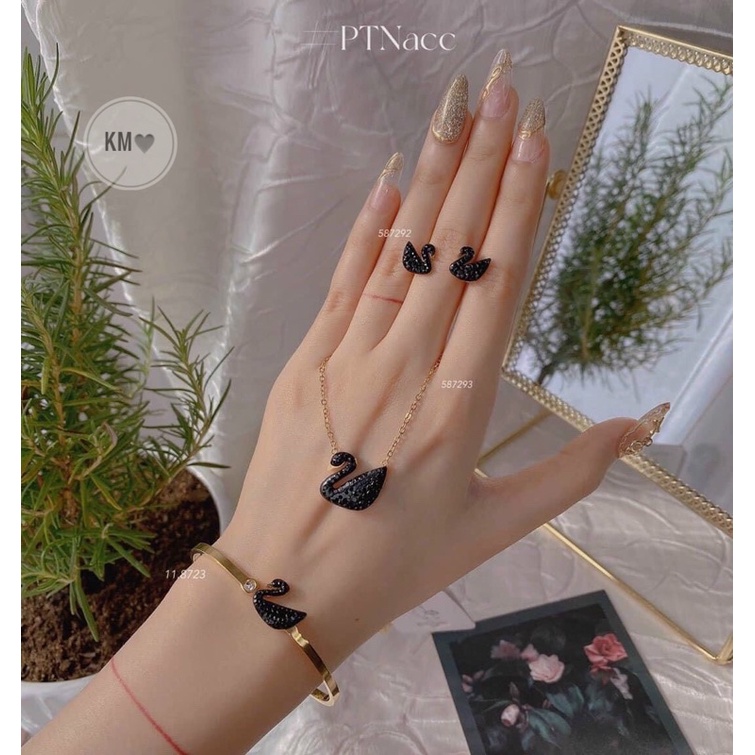 VÒNG CỔ + VÒNG TAY + KHUYÊN TAI thiên nga TITANCAOCẤP