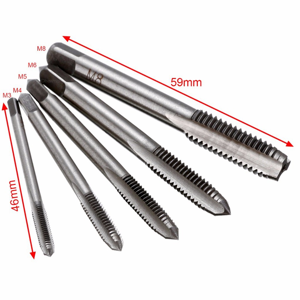 Bộ 5 Mũi Khoan Xoắn M3 M4 M5 M6 M8 HSS Chất Lượng Cao