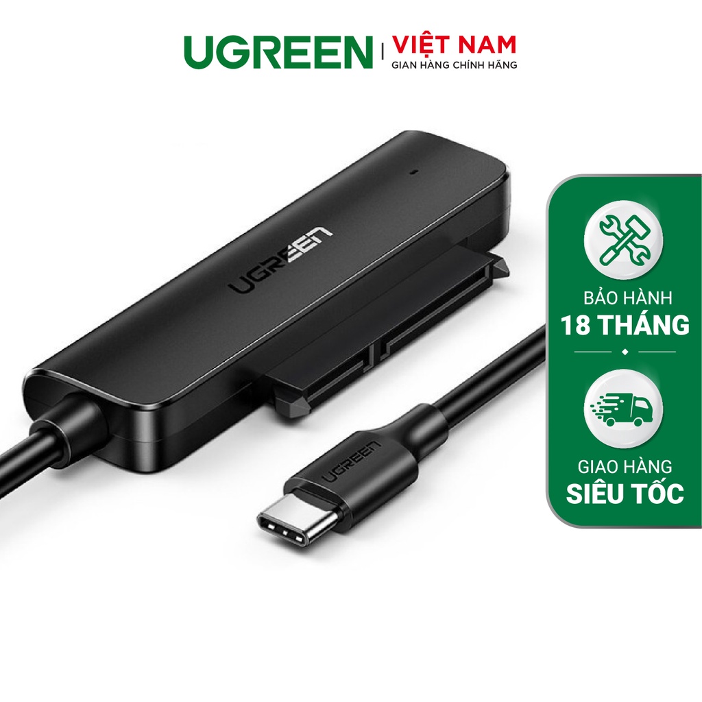 Cáp chuyển đổi hai loại USB 3.0 và USB type C sang Sata (7+15) cho ổ cứng ngoài SSD, HDD 2.5 inch, dài 50cm UGREEN CM321