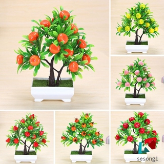 Nhân tạo hoa giả cây cảnh trang trí phòng khách trang trí bàn trang trí cây mini Ý phong phú trái cây cam trang trí cây táo