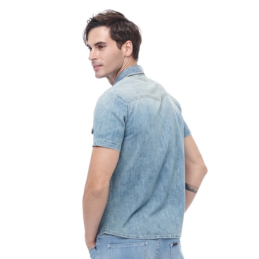 HÀNG XUẤT XỊN - ÁO SƠ MI DENIM NAM NGẮN TAY XUẤT KHẨU