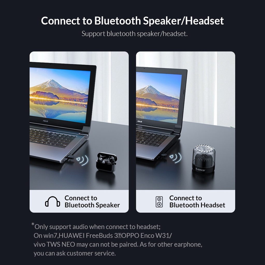 Bộ chuyển đổi ORICO Usb Bluetooth 5.0 Orico Bta-608 hỗ trợ truyền dữ liệu thích hợp cho bàn phím/laptop/PC Windows7/8/10