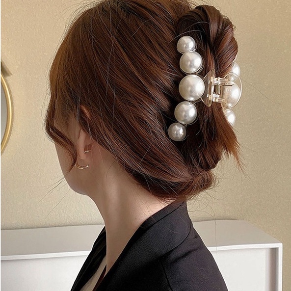Kẹp Tóc Càng Cua Đính Ngọc Trai Thời Trang Hàn Quốc Cho Nữ