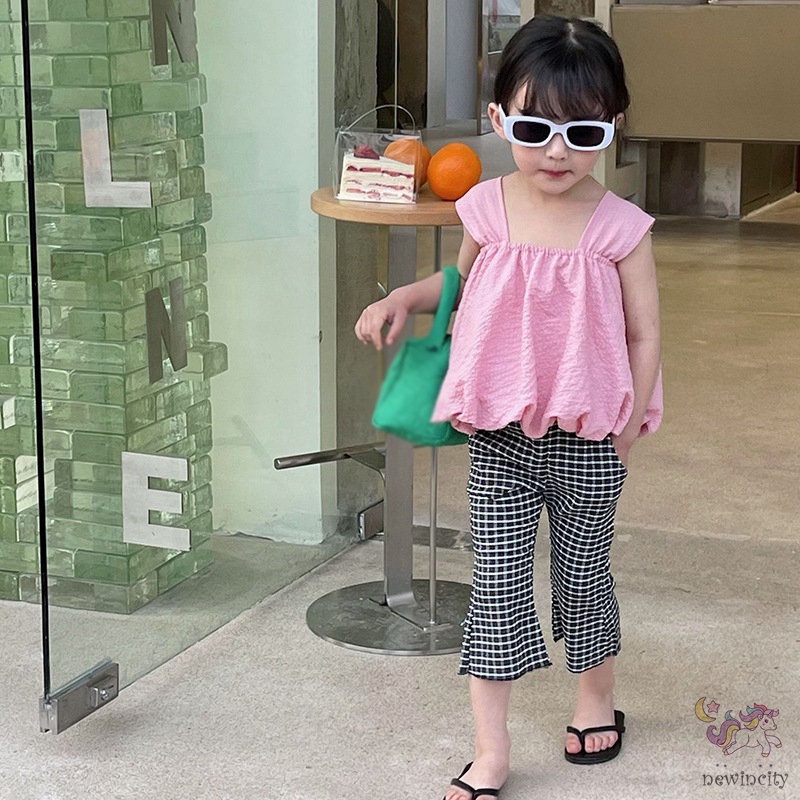 Áo Sơ Mi Hai Dây Thời Trang Mùa Hè Hàn Quốc Cho Bé Gái