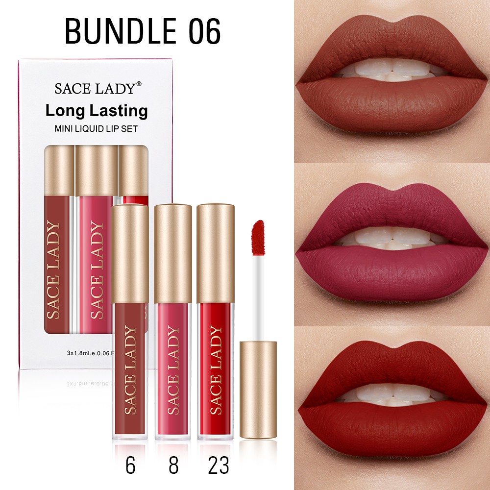 Bộ Son Kem SACE LADY Cỡ Nhỏ Lâu Trôi Hôn Không Nhòe 1.8ml | BigBuy360 - bigbuy360.vn