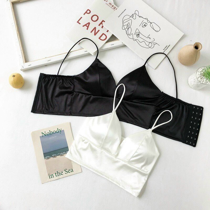 Áo bra lụa phi satin bóng 8 móc cài chắc chắn, lót mỏng AS/203 | BigBuy360 - bigbuy360.vn