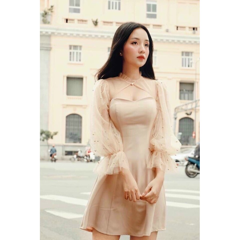 [Rẻ vô địch] Đầm đẹp - Đầm tiểu thư bèo tay voan đính cườm | BigBuy360 - bigbuy360.vn