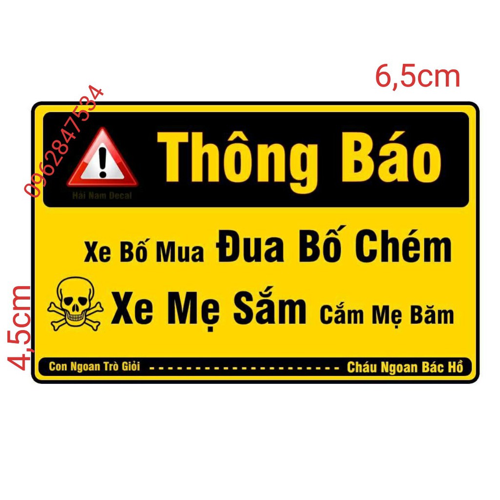 [Nhập AU12K giảm 12K đơn từ 99K]FREESHIP ĐƠN 99K_Tem Thông Báo Xe Bố Mua 1 tấm 6,5x4,5