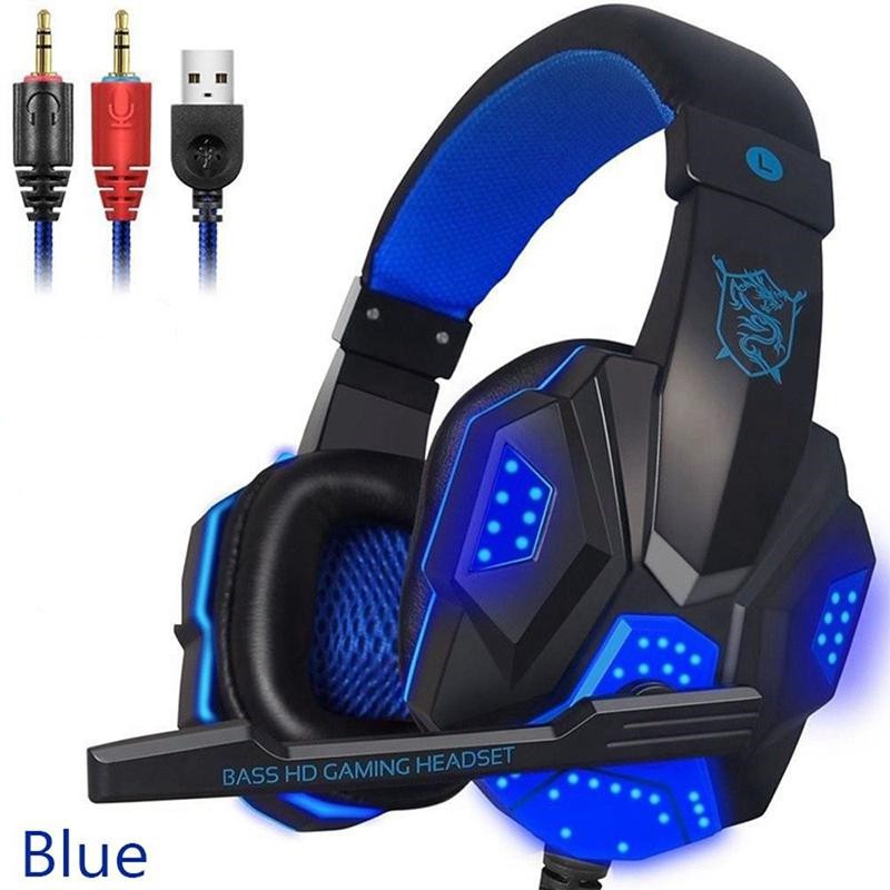 Gaming Headphones Headphones Gamer Headset Wired Headphones Stereo Earphones with Mic LED Light