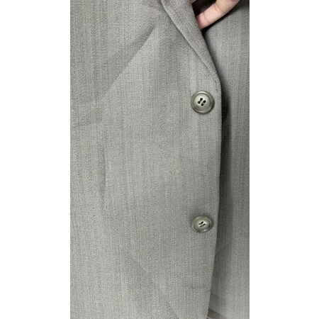 Áo blazer form rộng unisex màu xám có cầu vai đệm vai thời trang cao cấp
