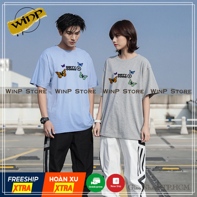 [Áo Cotton Tay Lỡ Ảnh + Clip Thật Của Shop] Áo thun tay lỡ form unisex cho nam,nữ hình Bướm Coin Cực Chất | BigBuy360 - bigbuy360.vn