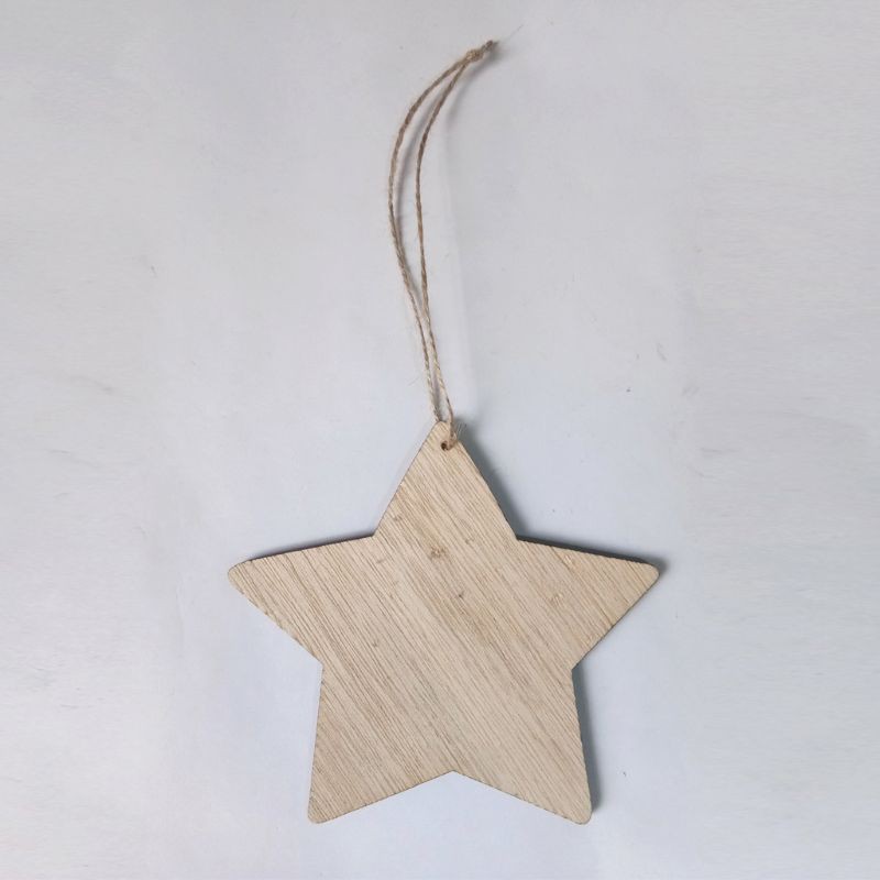 Bộ mặt dây chuyền hình ngôi sao 5 cánh bằng gỗ jm01381