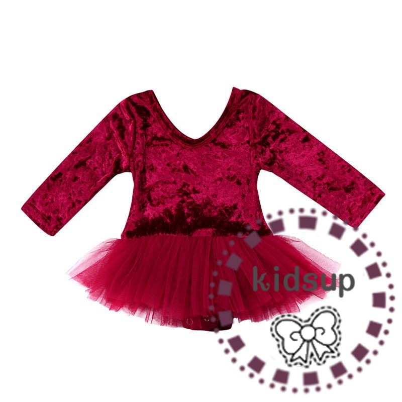 Áo liền quần phối chân váy xòe đáng yêu cho bé gái