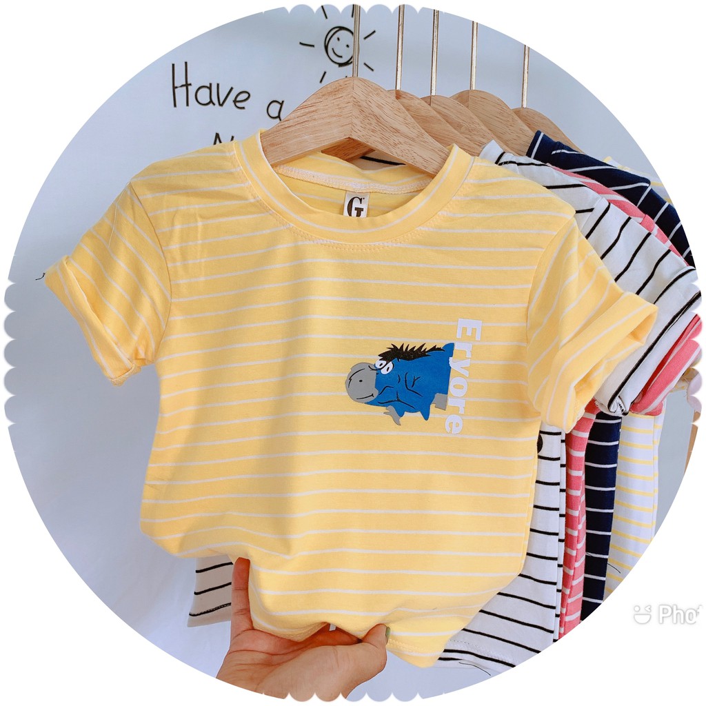 Lyvyshop - (Cotton SG chính phẩm) Áo thun cộc tay bé trai, bé gái (09kg-28kg) mẫu sọc ngang siêu cá tính