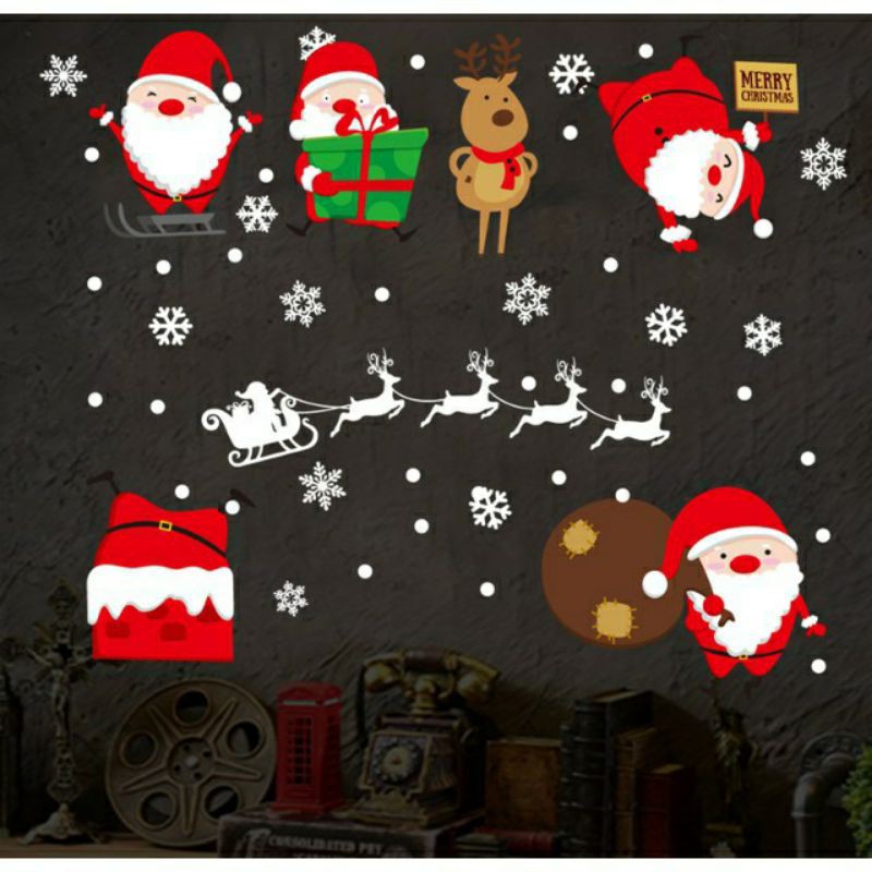 Decal tranh dán Noel - Noel nhí mừng lễ giáng sinh