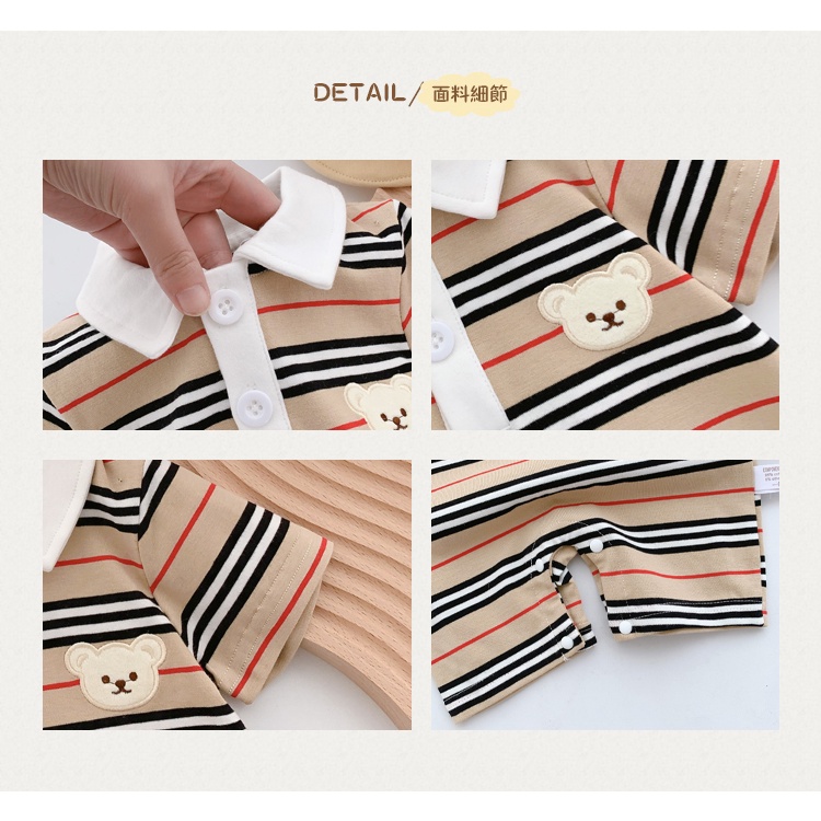Jumpsuit Romper Liền Mảnh Thêu Hình Con Gấu One Piece Cho Các Bé Trai Nhỏ Sơ Sinh