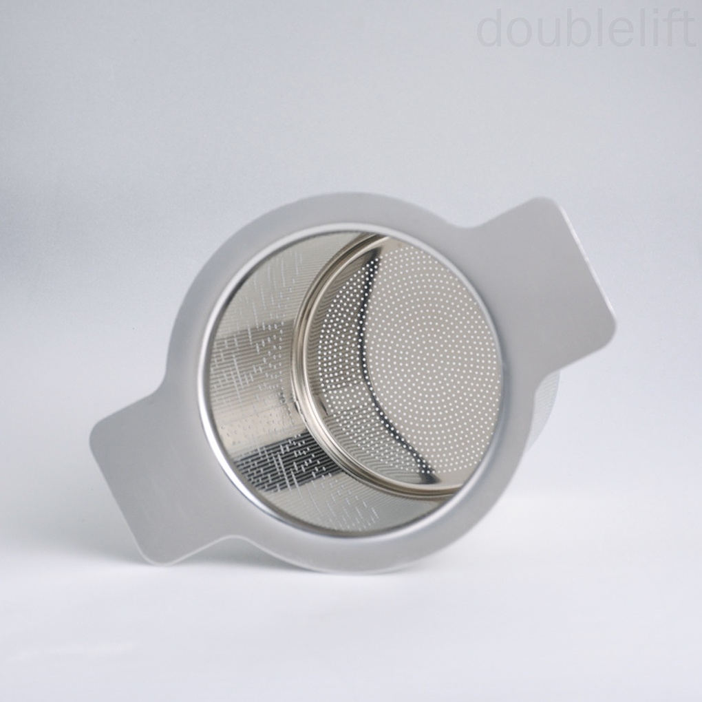 Tea Infuser with Lid Stainless Steel Coffee Herb Mesh Filter Double Handle Loose Leaf Tea Strainer doublelift store