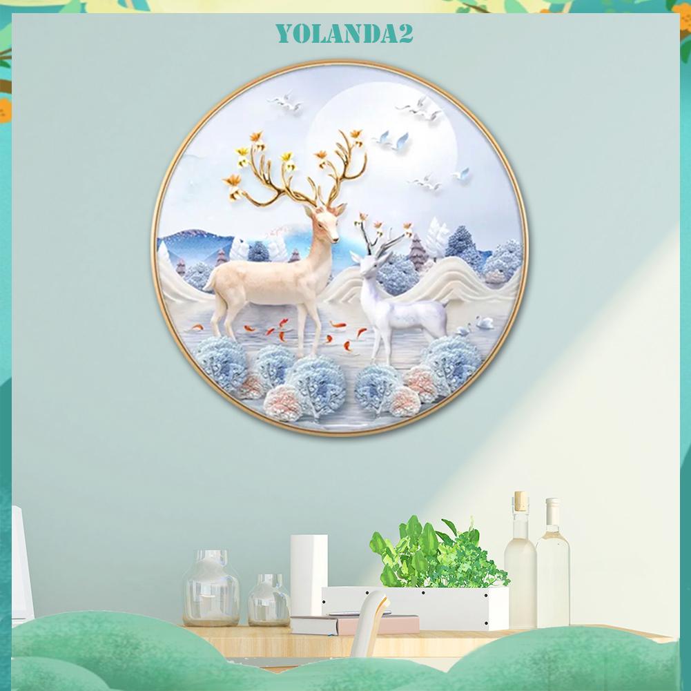 Tranh Thêu Chữ Thập Vải Canvas 50x50cm 11ct Hình Động Vật Và Hoa