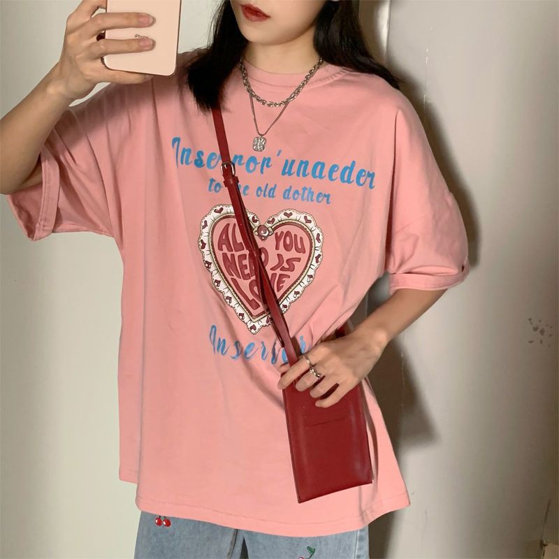 [Order] Áo phông nữ nhiều màu tay lỡ in hình và chữ All you need is Love có size
