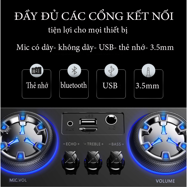 Bộ loa hát karaoke gồm 2 micro UHF dùng cho tivi smart và điện thoại A22 DM2KM