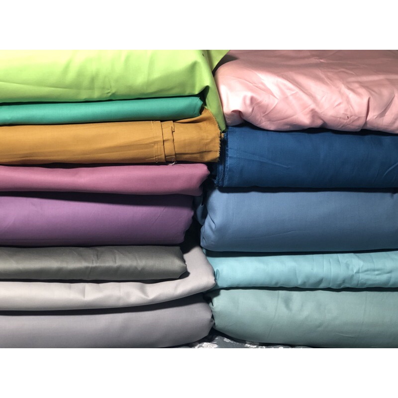 Vải cotton satin Hàn Quốc màu trơn may ga gối hoặc phối