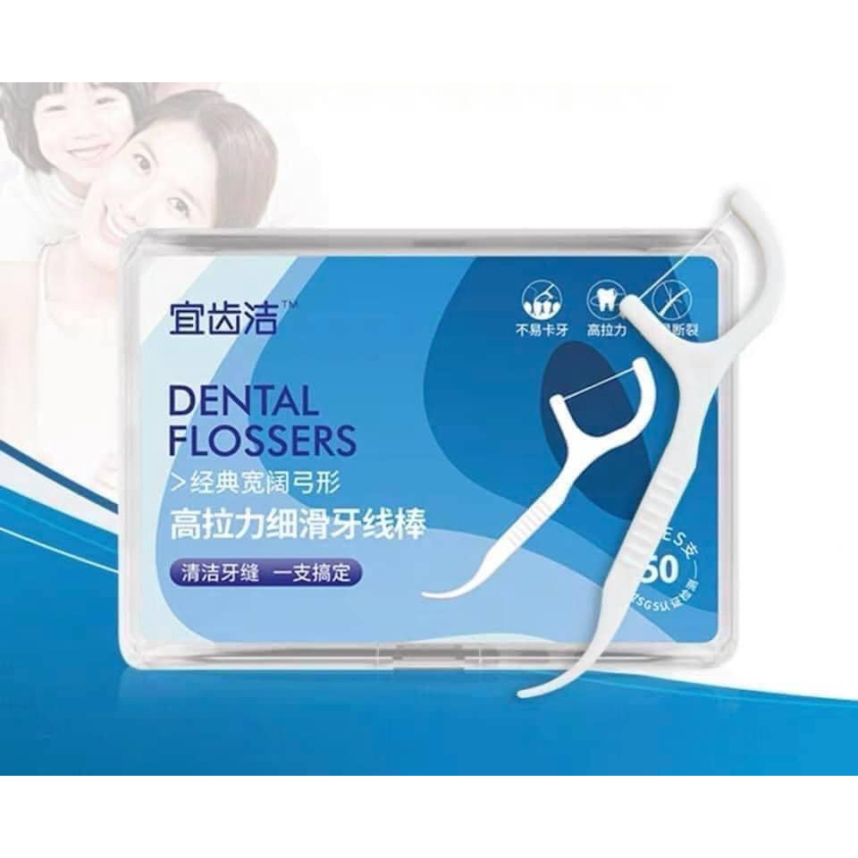 Set 3 Hộp tăm chỉ nha khoa,tiệt chùng sợi chỉ mảnh,vệ sinh, chăm sóc răng miệng