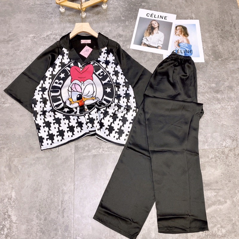 Pizama lụa latin Fom cánh dơi 3D