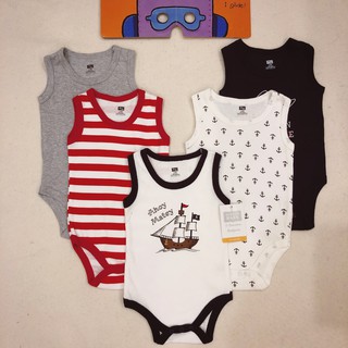 Set 5 body sát nách bé trai (5-7kg và 9-12 kg)
