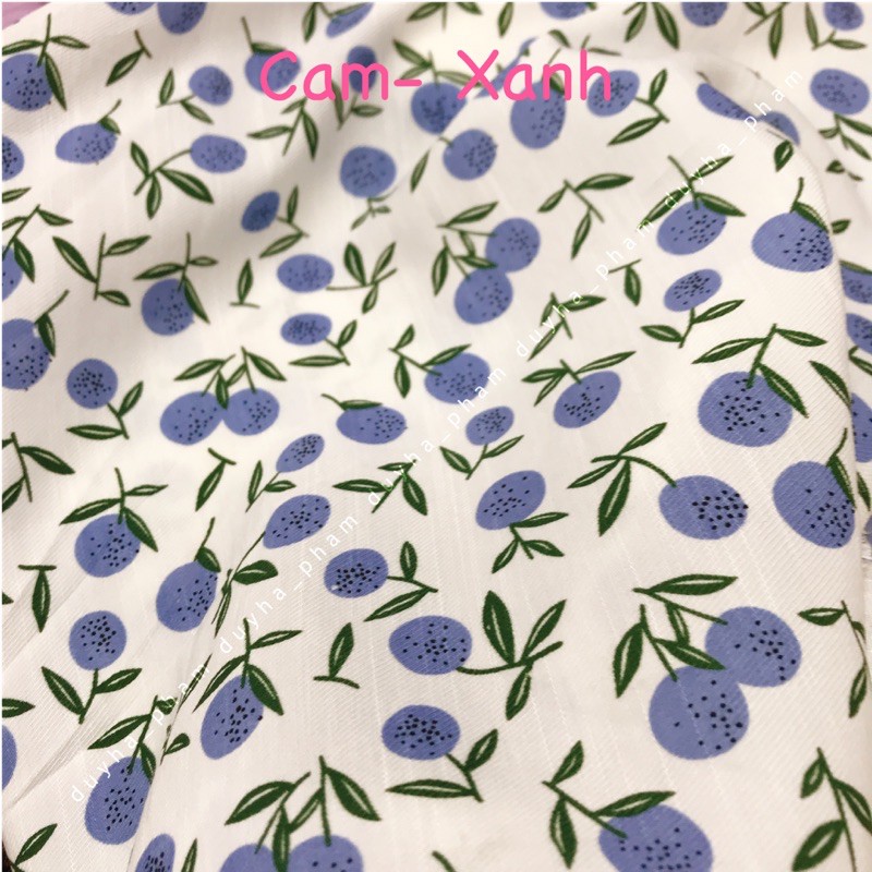 VẢI TƠ PHÁP HOẠ TIẾT TRÁI CAM NHỎ